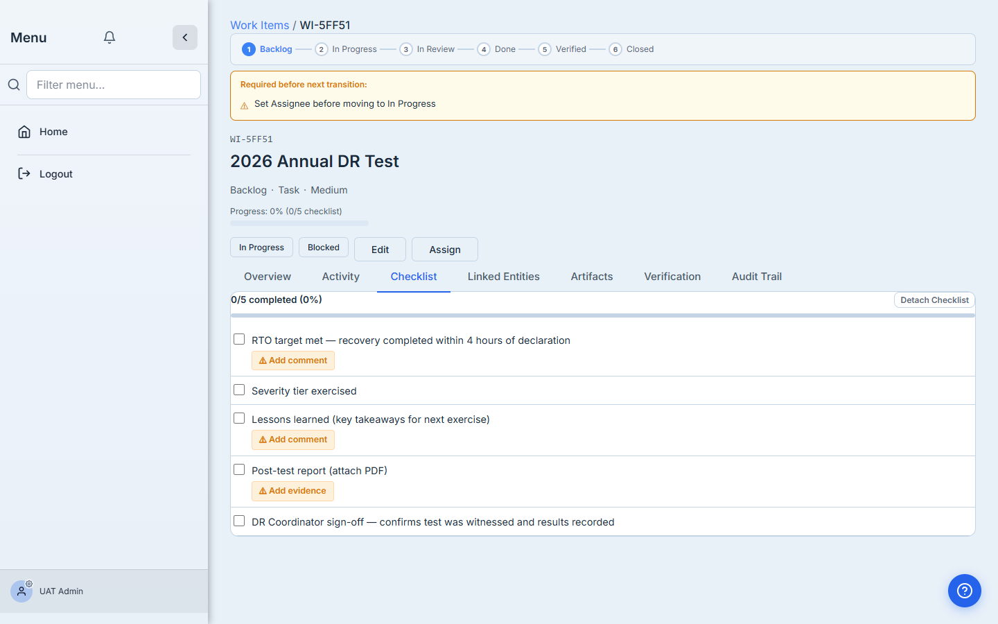 Guest user's task page with distribution files and form.