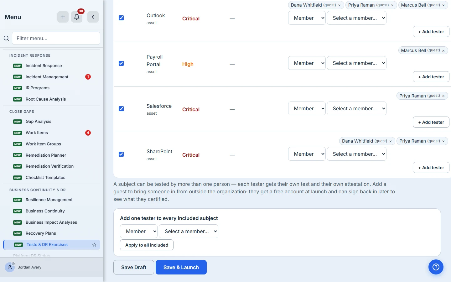 Apply one tester to every included subject at once.