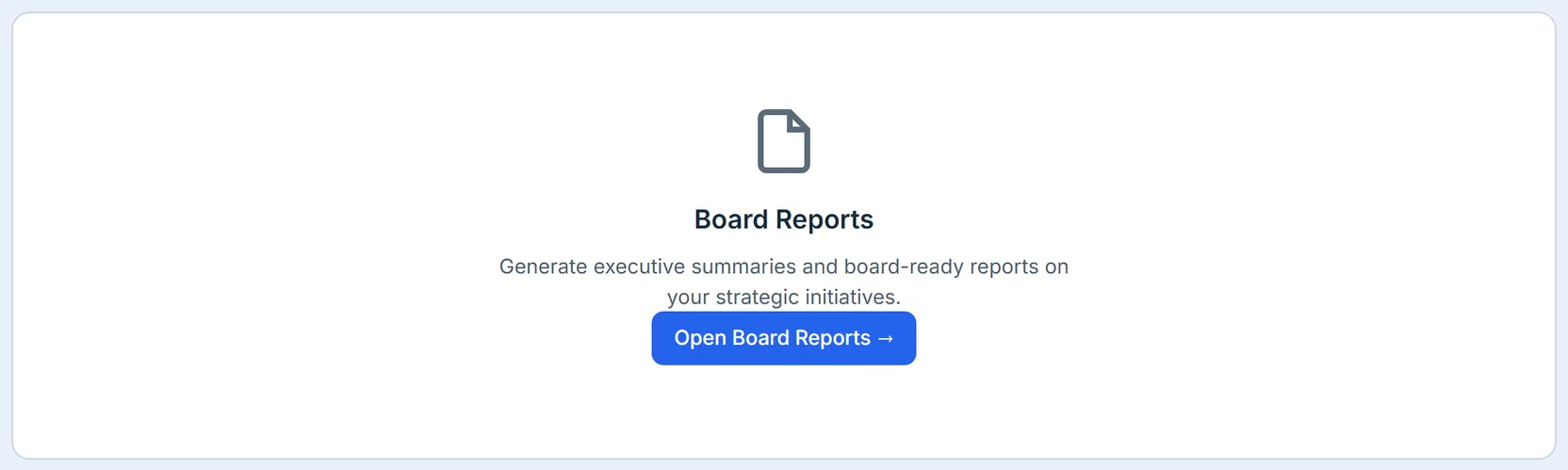 The Board Reports tab: a pointer to board reporting.